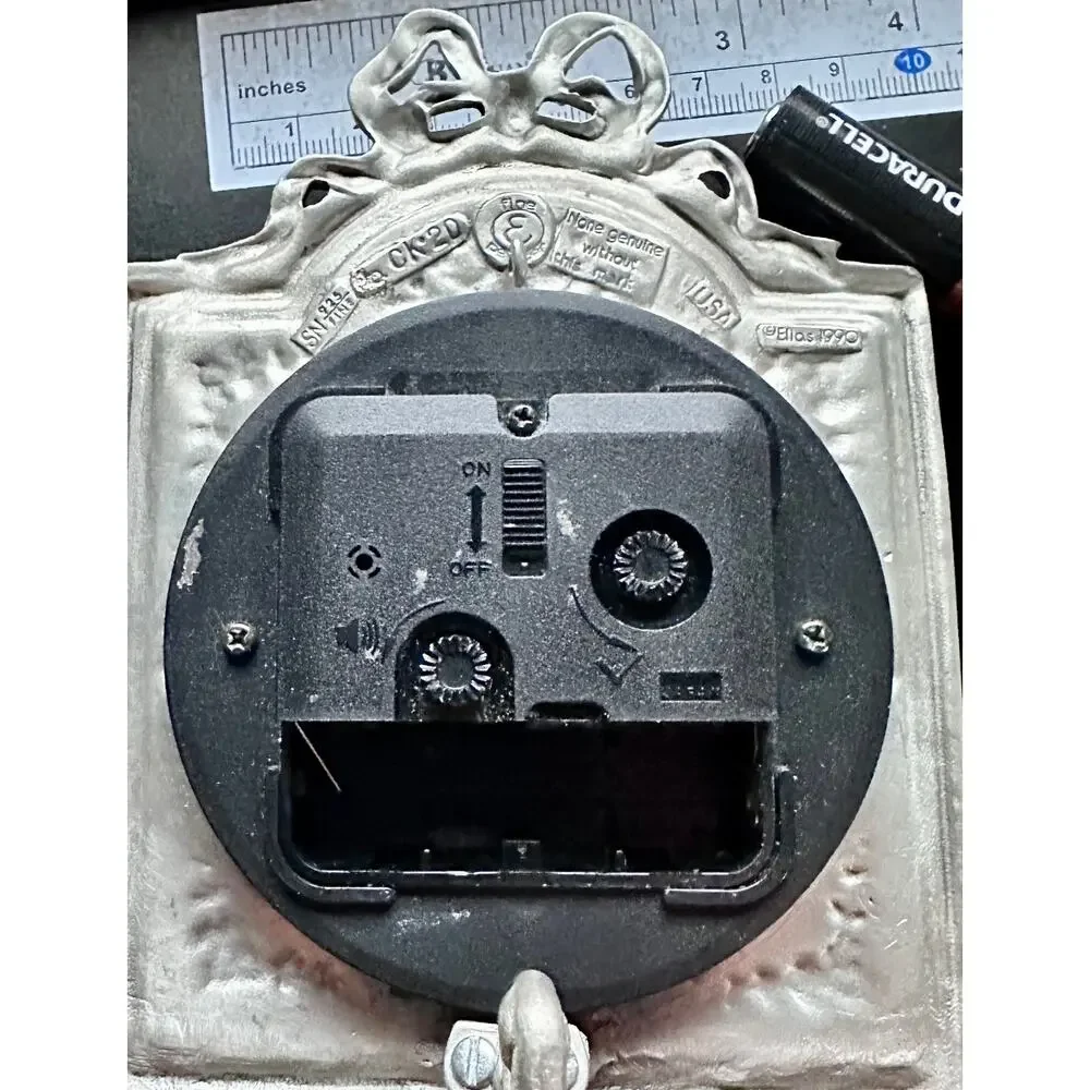 Elias-1990 Pewter 925 Fine Silver Art Nouveau Ornate Alarm Clock